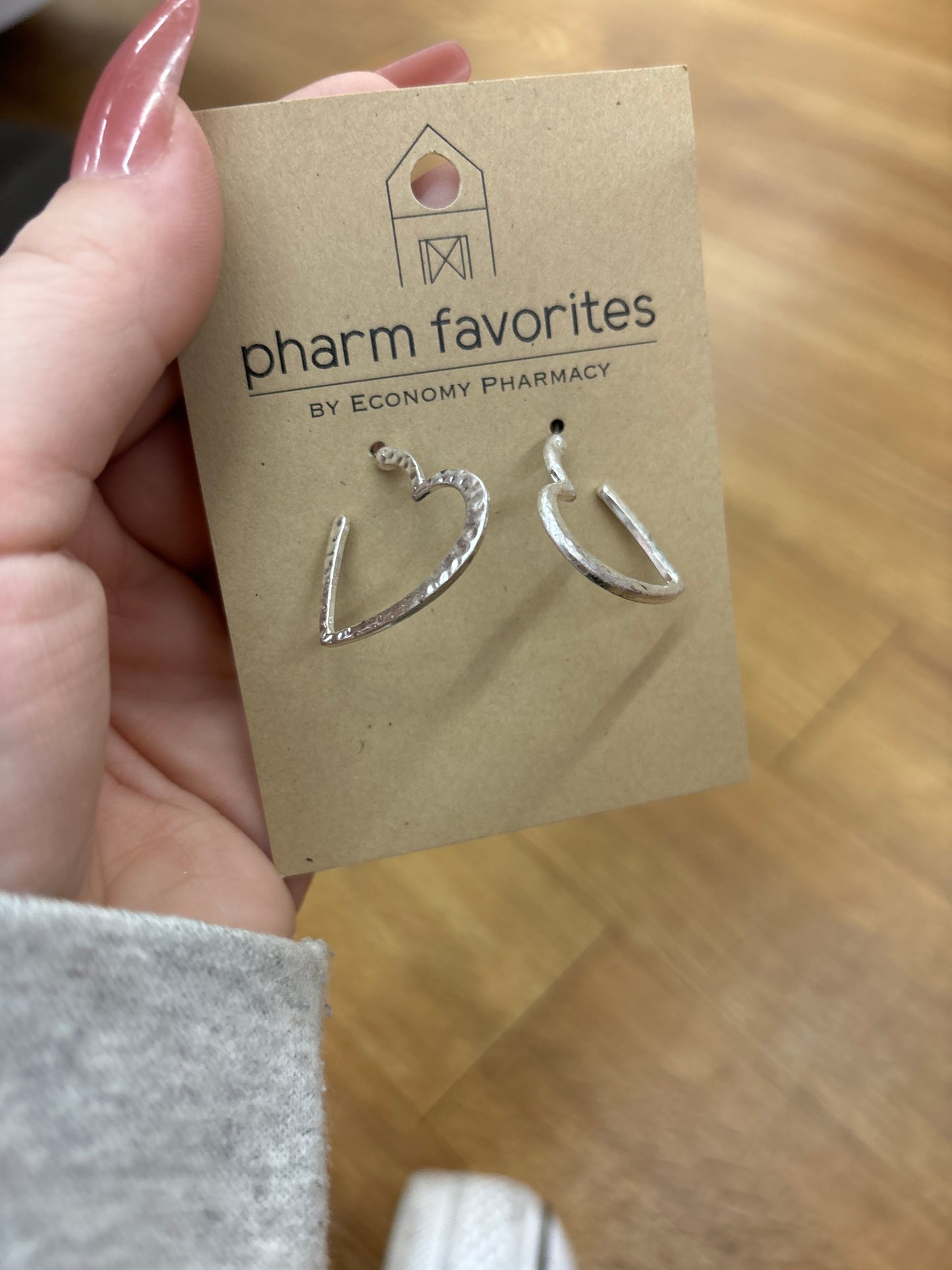 ESPINOSA HEART HOOP EARRINGS - WORN SILVER