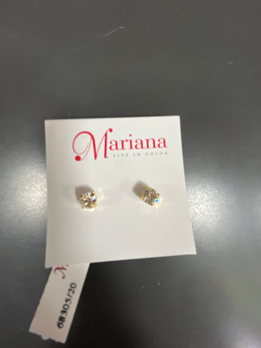 MARIANA - EARRINGS - GOLD - SMALL CLEAR STUD