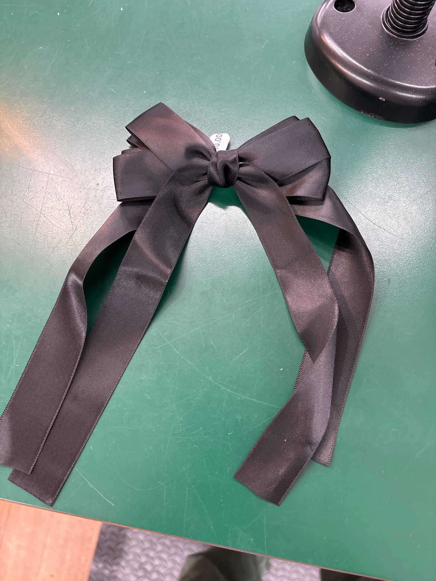 LAYERED SILK CLIP IN HAIR BOW - BLACK