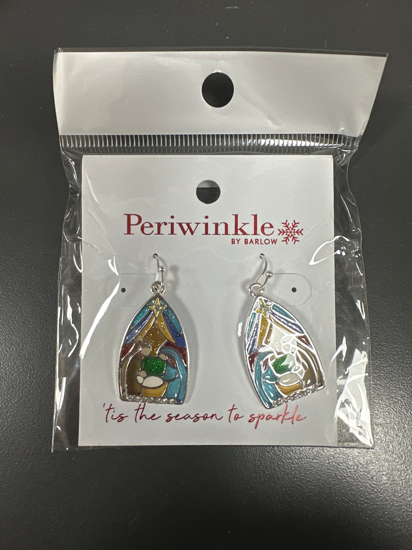 ENAMEL GLITTER NATIVITY EARRINGS