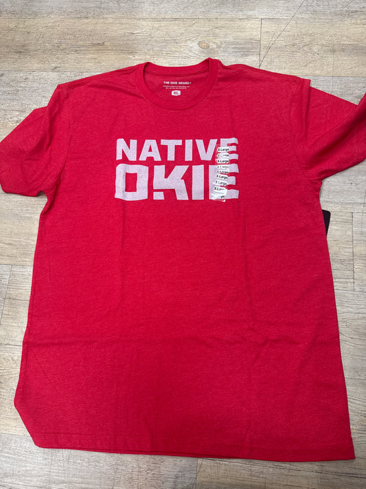 NATIVE OKIE TEE - RED - XL