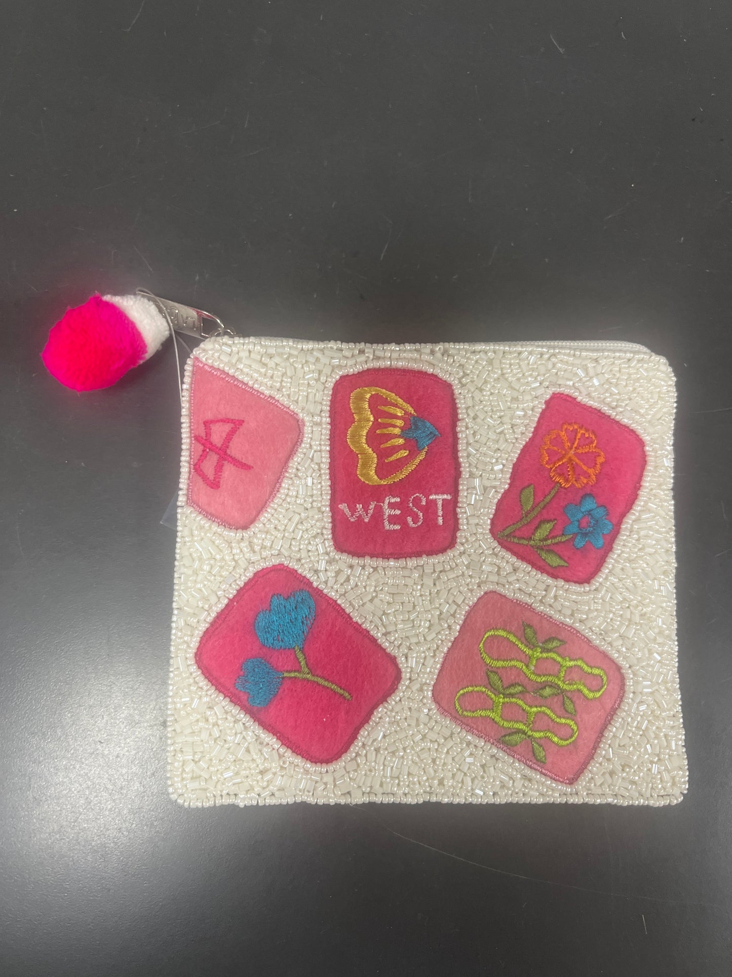 BEADED POUCH - MAHJONG PIECES