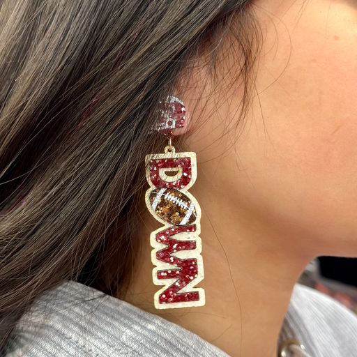 Crimson & Cream TOUCH DOWN Earrings - Pharm Favorites by Economy Pharmacy