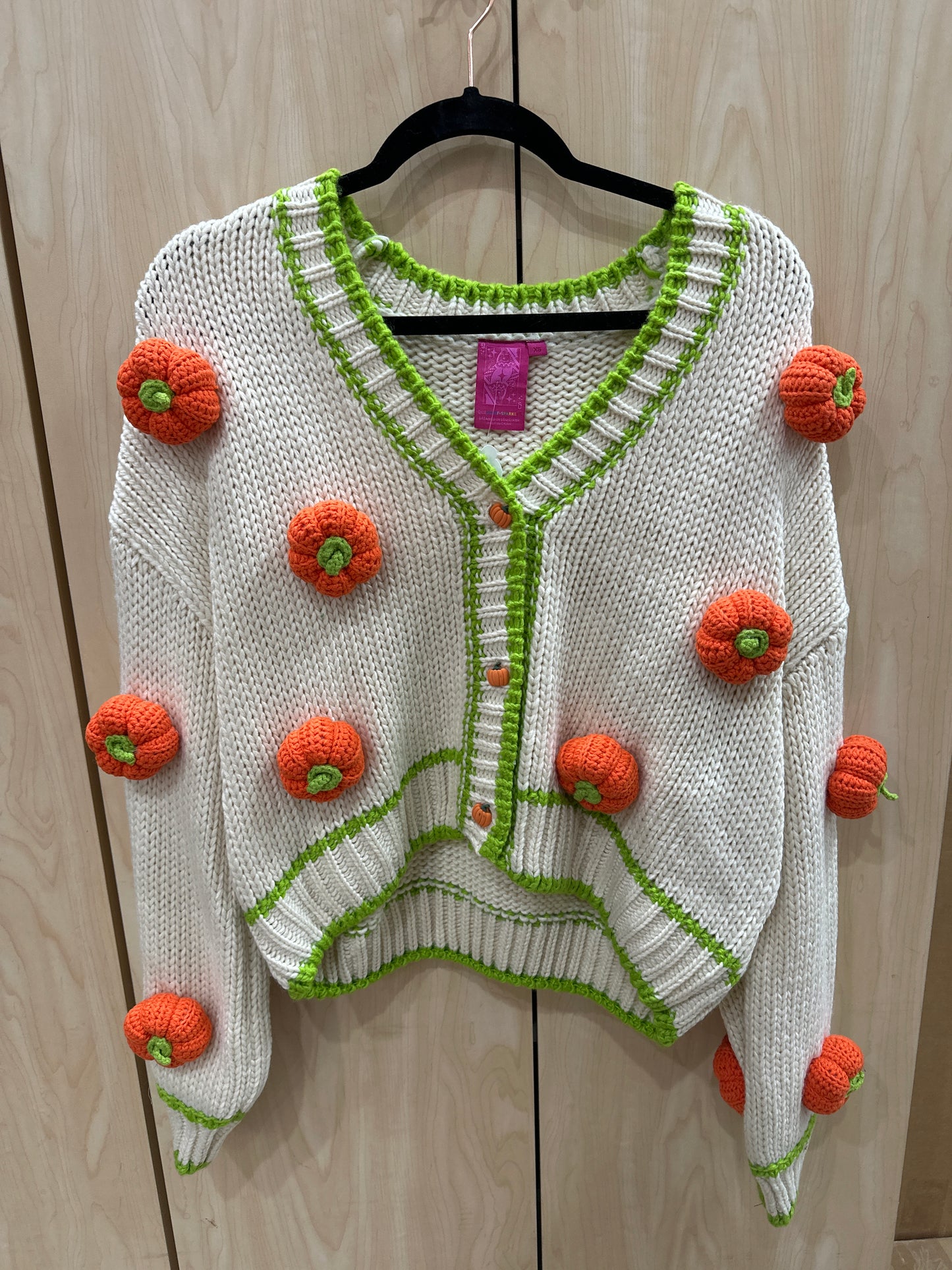 3D Knitted Pumpkin Cardigan