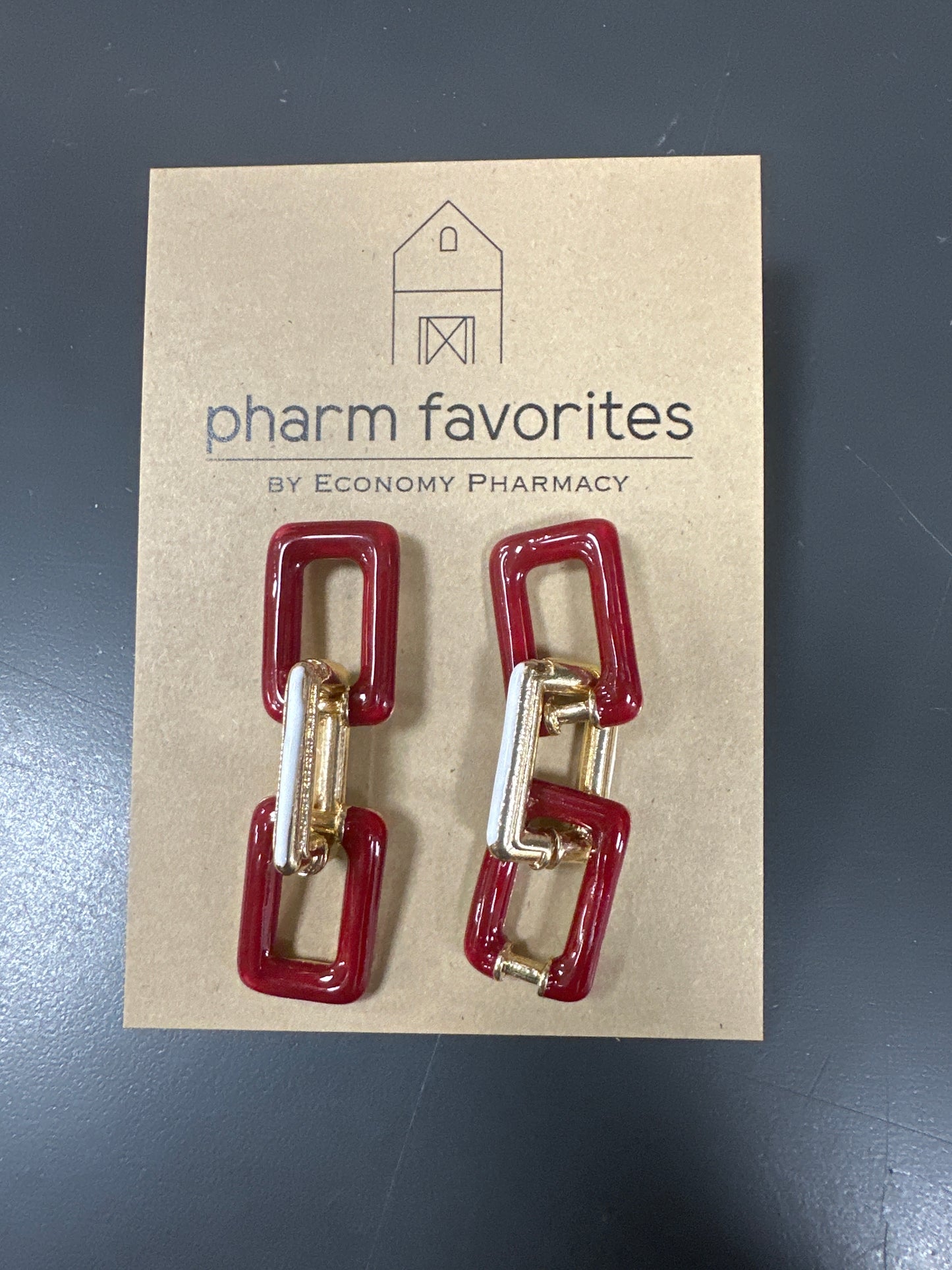 GAMEDAY LINKS EARRINGS - BURGANDY/WHITE