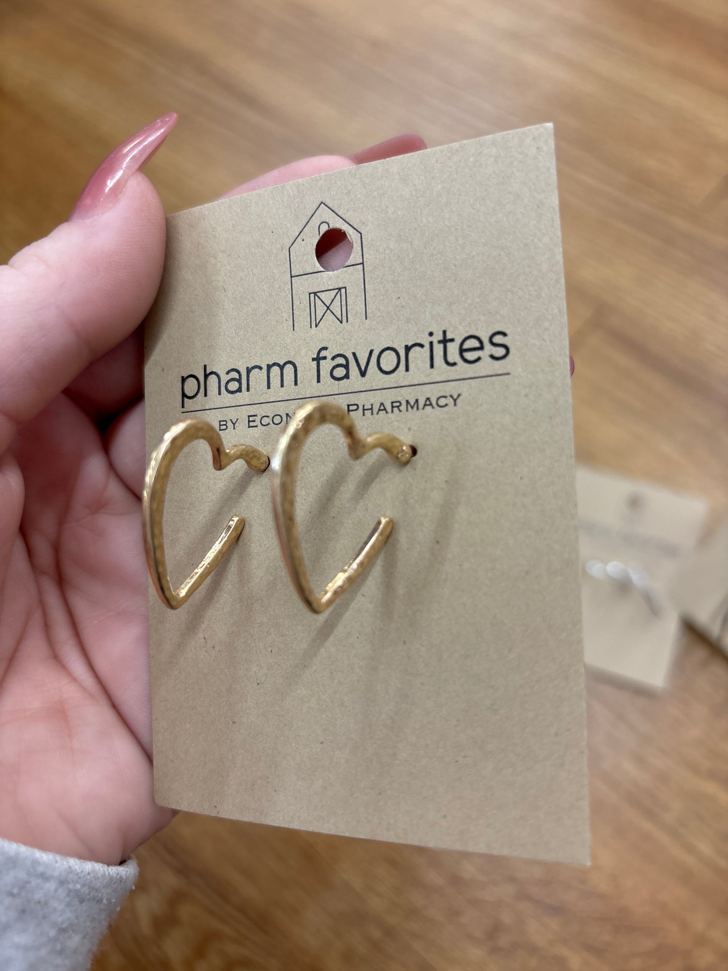 ESPINOSA HEART HOOP EARRINGS - WORN GOLD