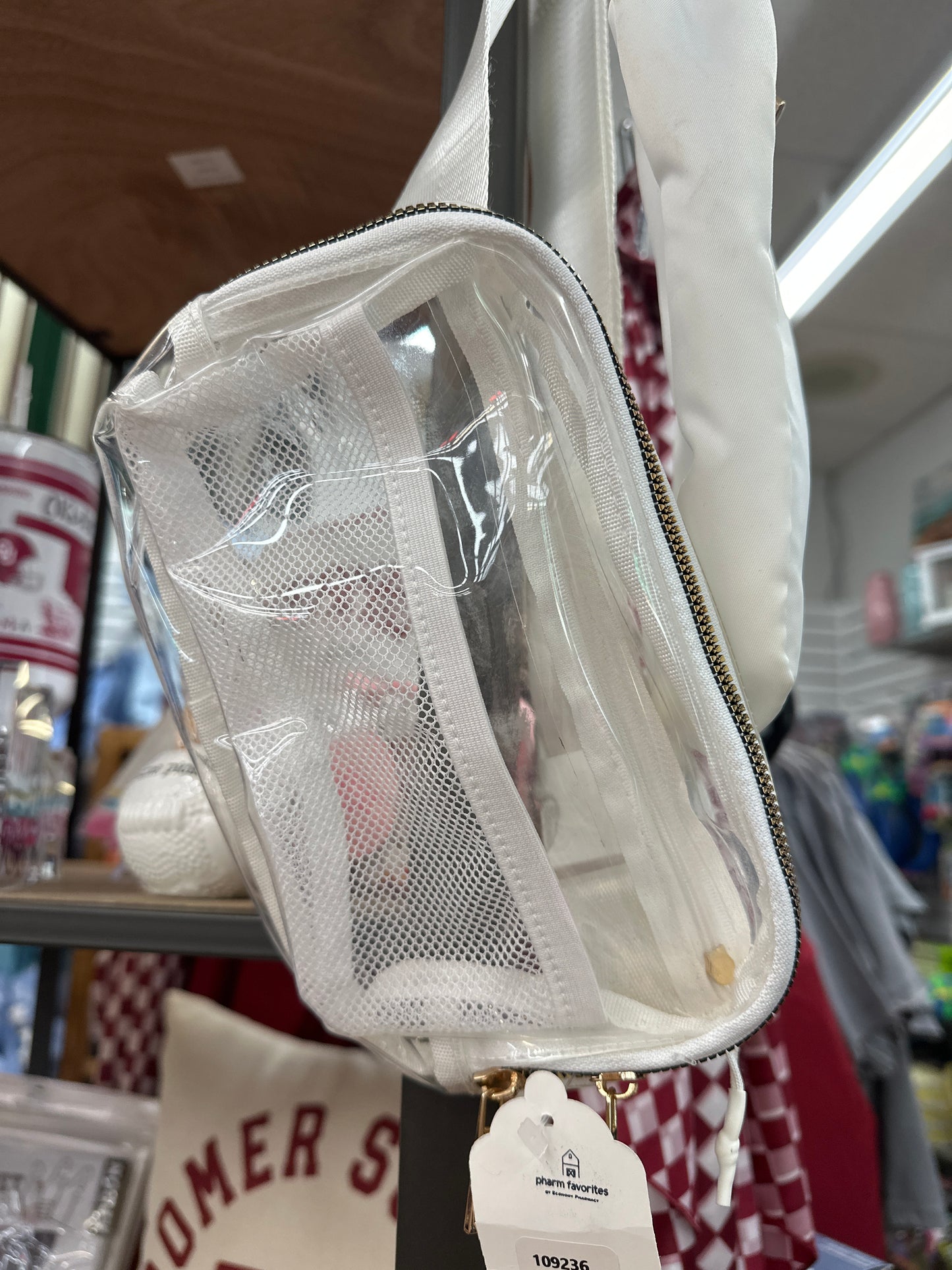 CLEAR STADIUM BAG FANNY PACK - WHITE