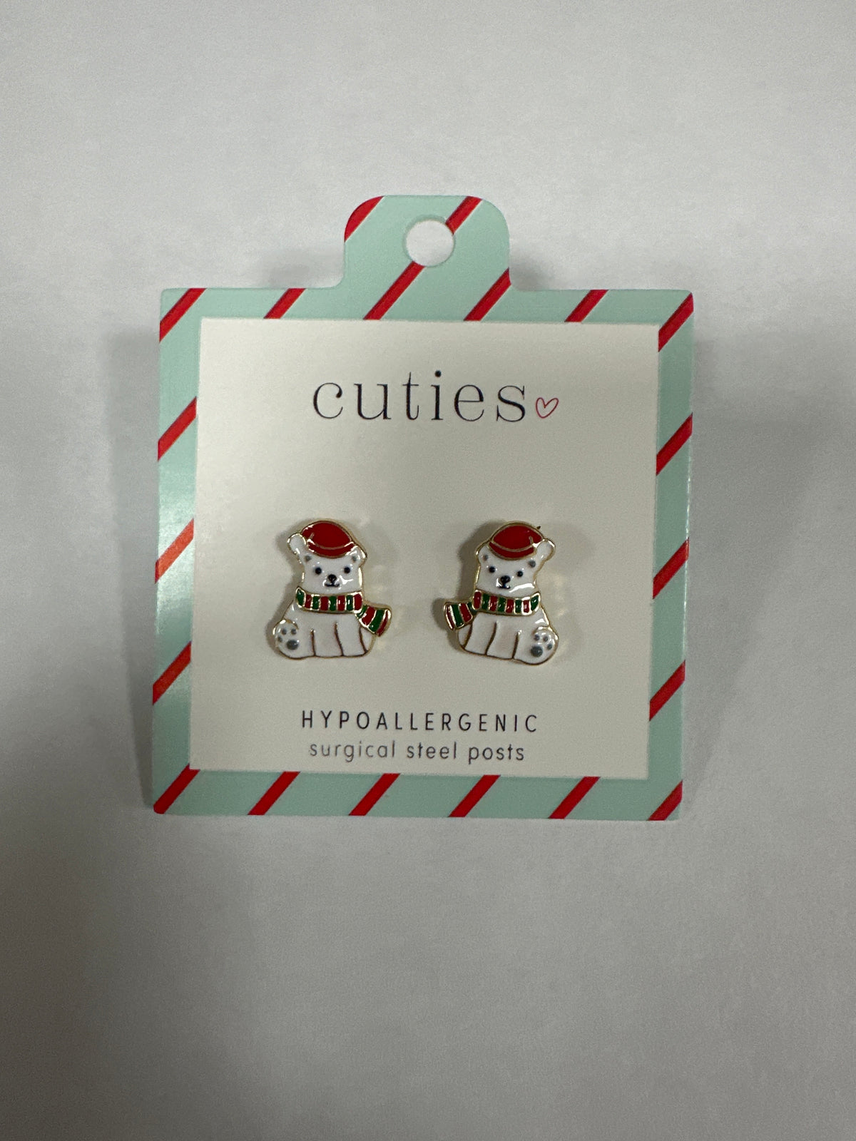 ENAMELED HOLIDAY POLAR EARRINGS