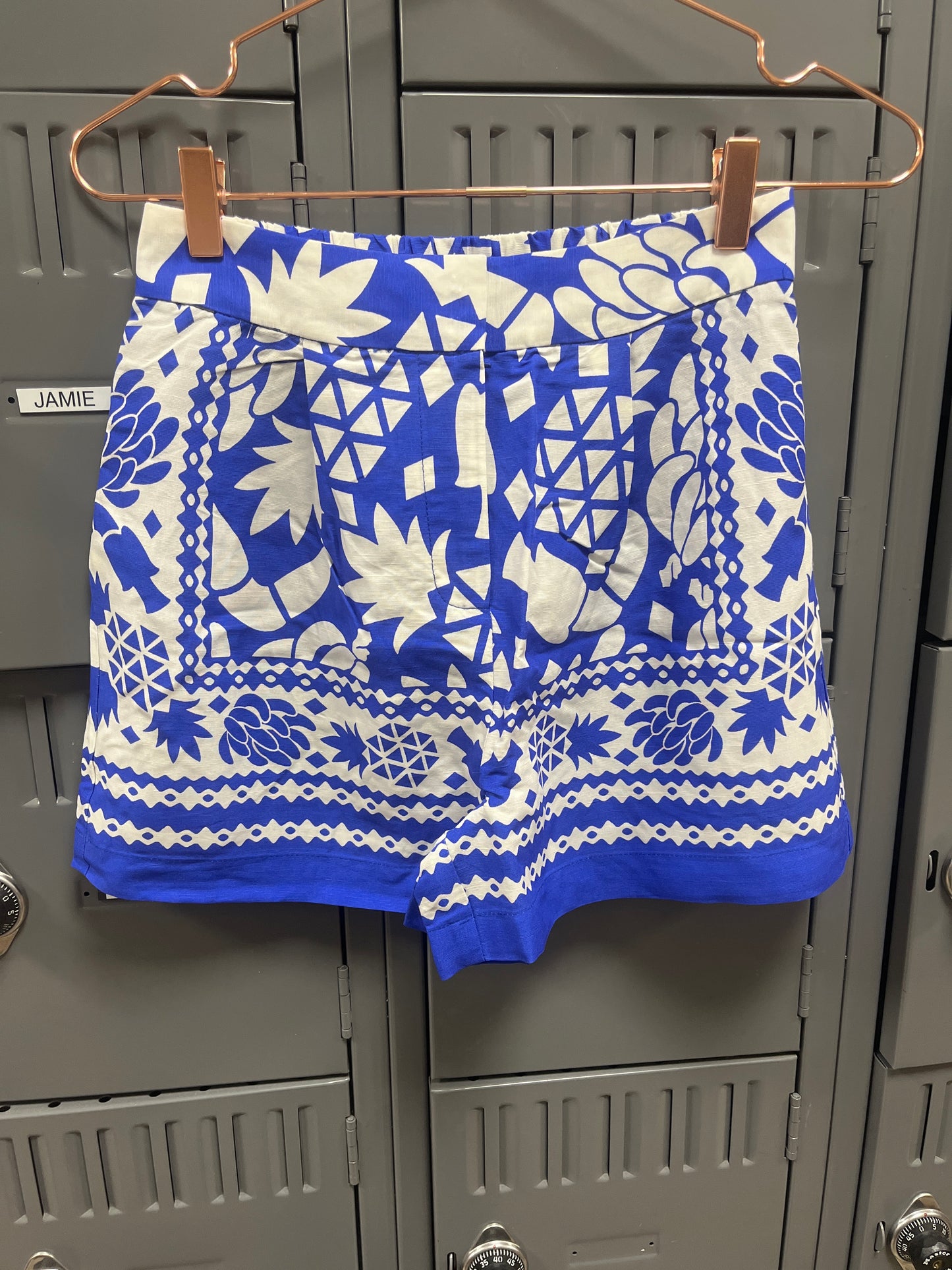 COBALT & WHITE PRINTED SHORTS