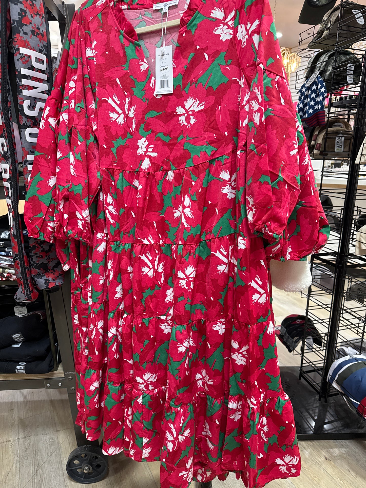 PRETTY POINSETTIA DRESS