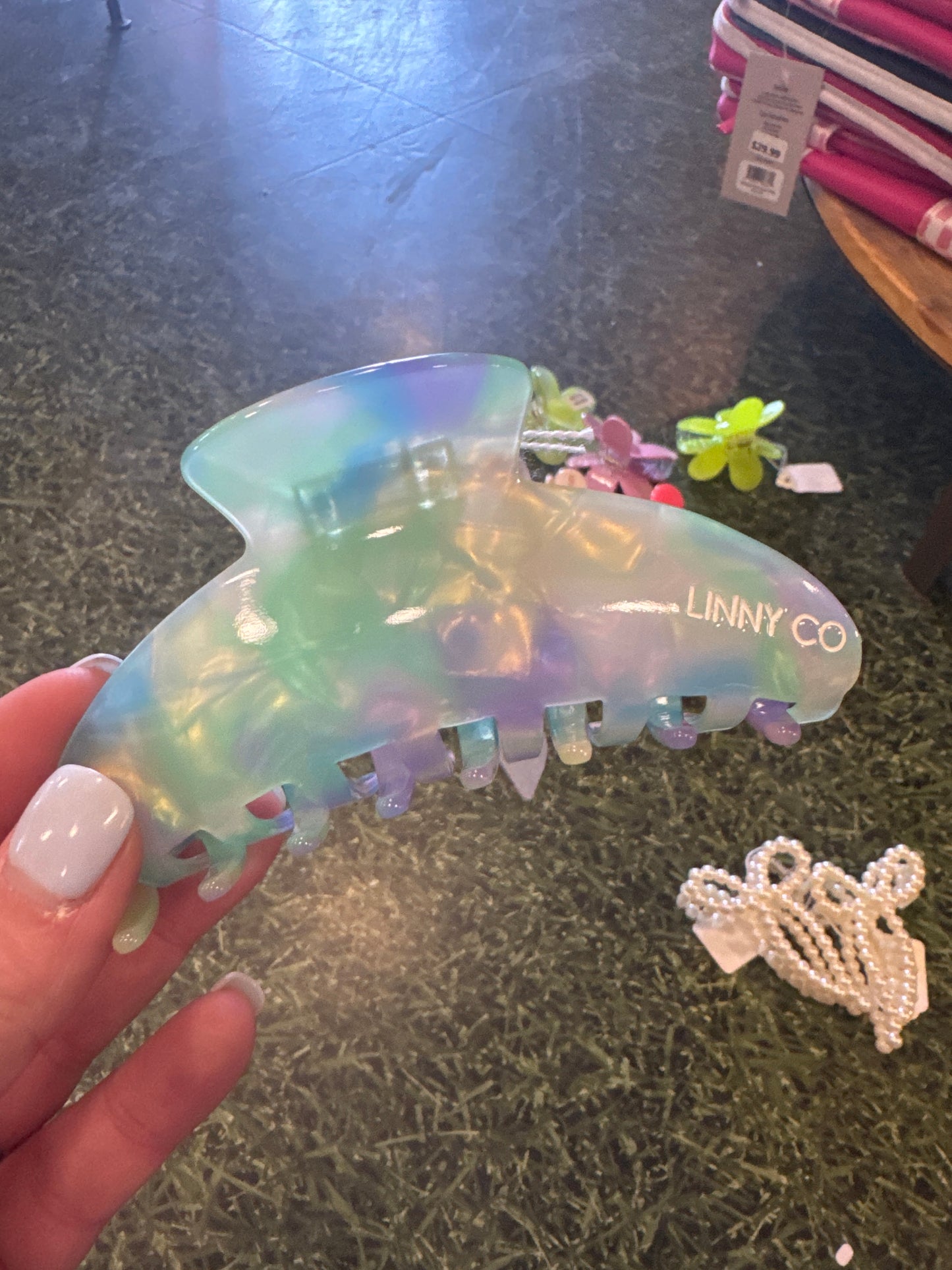 GREEN/BLUE/PURPLE RESIN CLAW CLIP