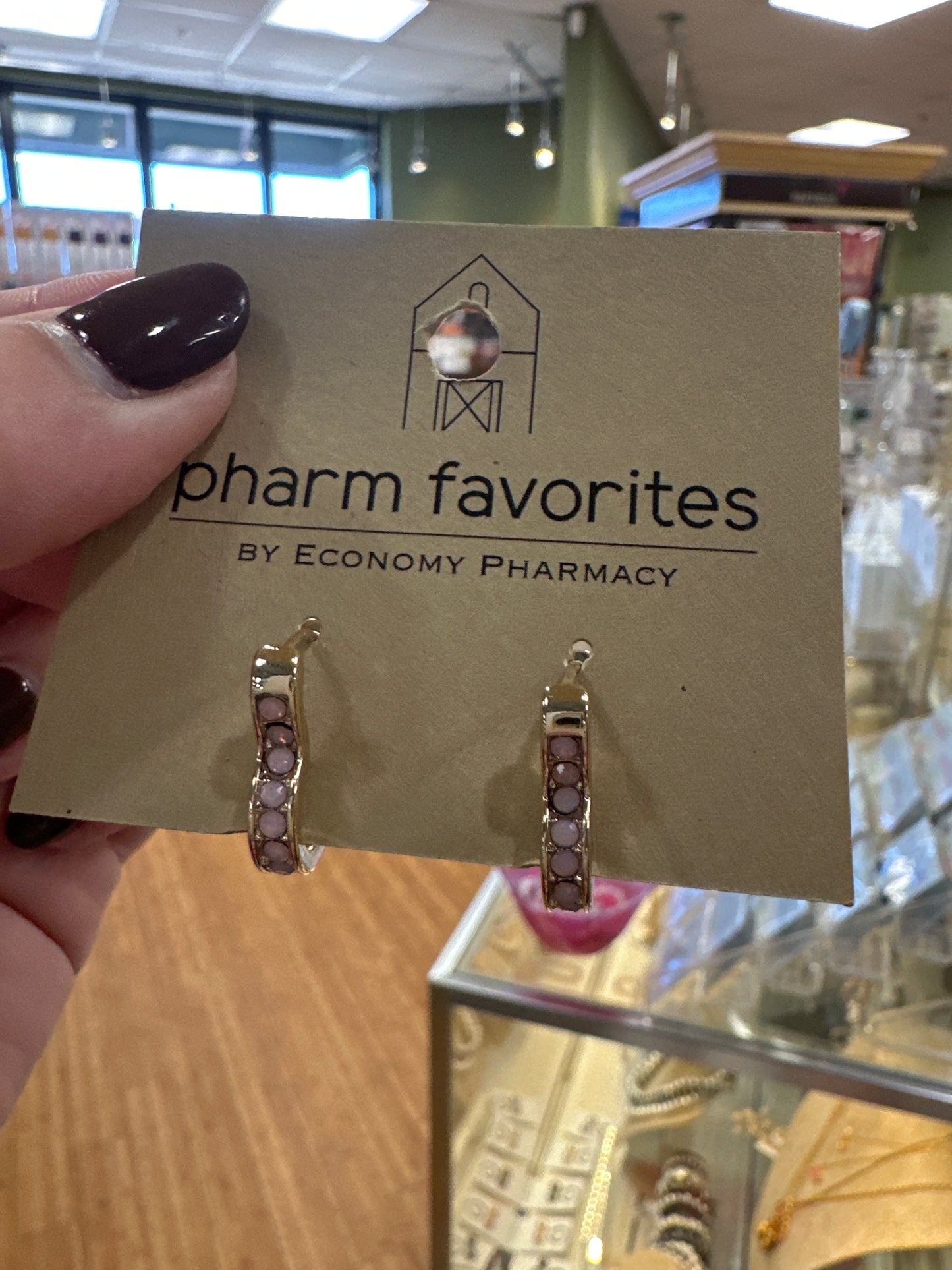 BEATING HEARTS HOOP EARRINGS - PINK OPAL