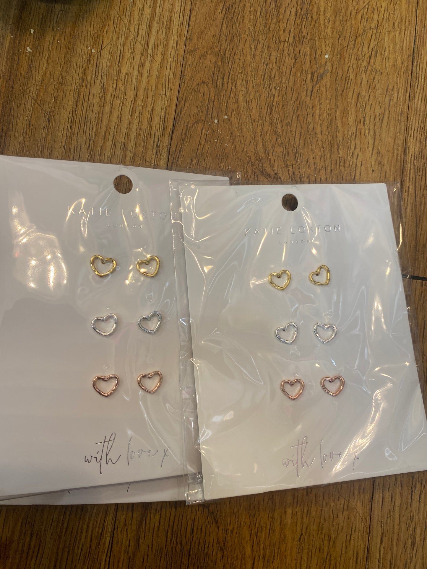 FLORENCE HEART STUDS SET - SLVR, GLD, RS GLD