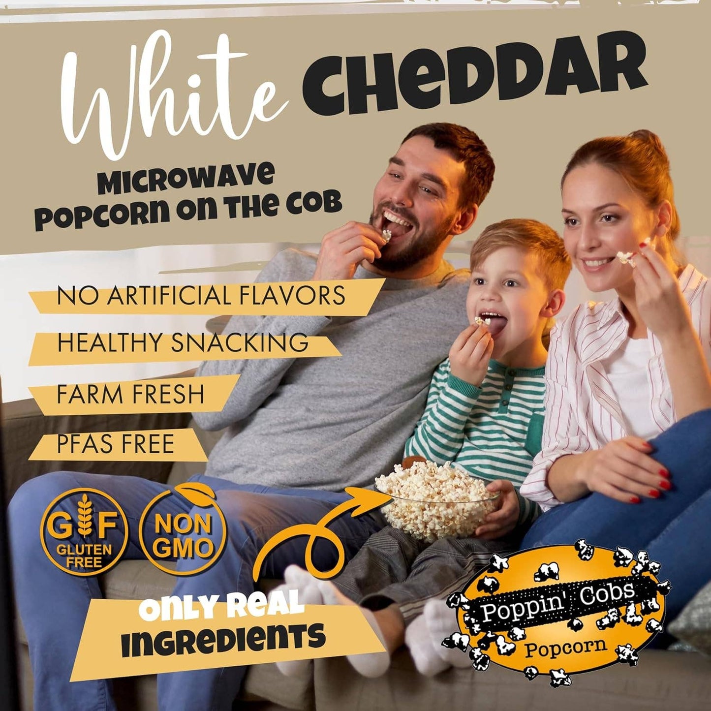 Popcorn on the Cob with White Cheddar Seasoning