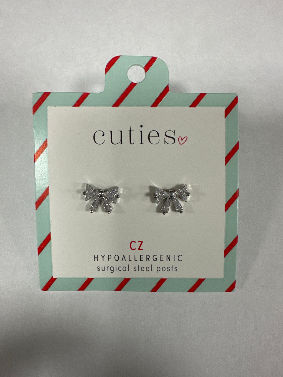 SPARKLING CZ BOWS EARRINGS