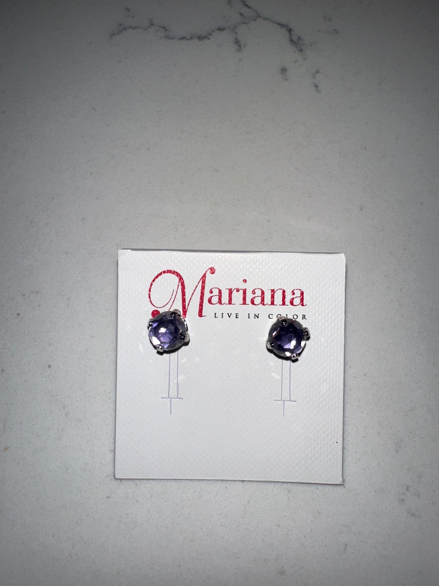 MARIANA EARR-SLVR
STUDS-DK PURPLE