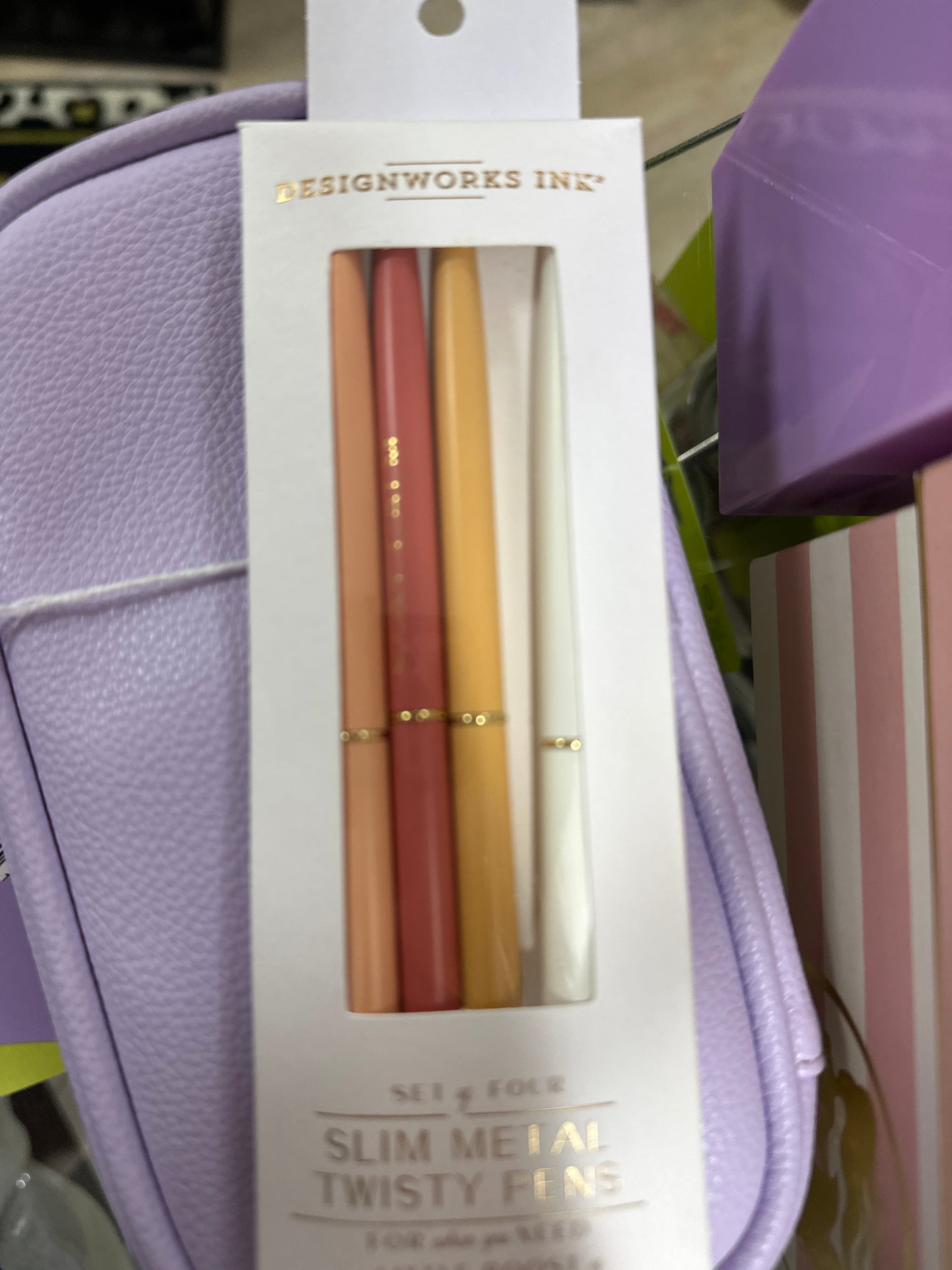 TWISTY SLIM METAL PEN - SET OF 4 - CREAM