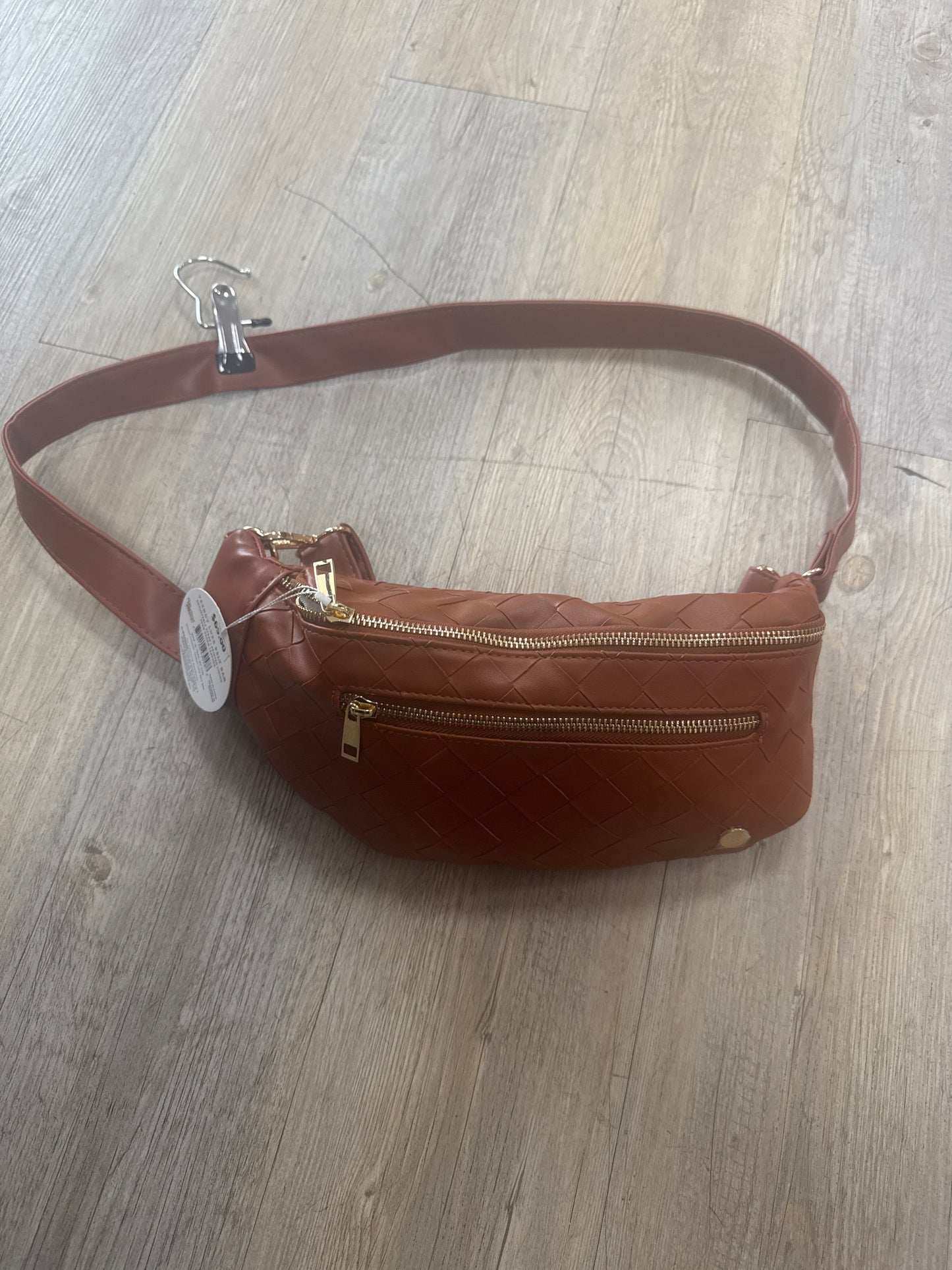 TRENDY LUXE BELT BAG - WOVEN COGNAC