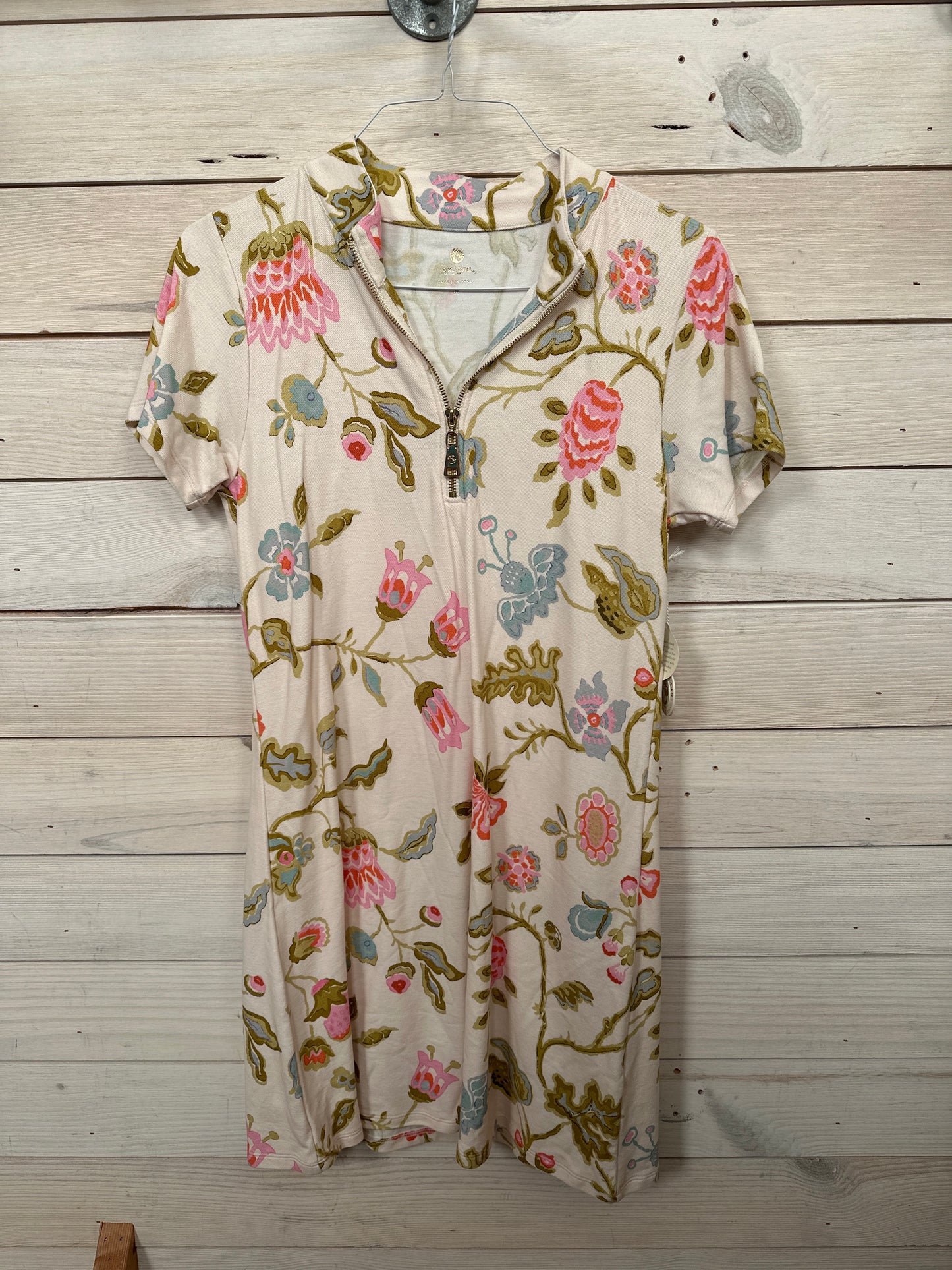 SHORT SLEEVE SERENA PIQUE DRESS JANE JACOBEAN CREAM
