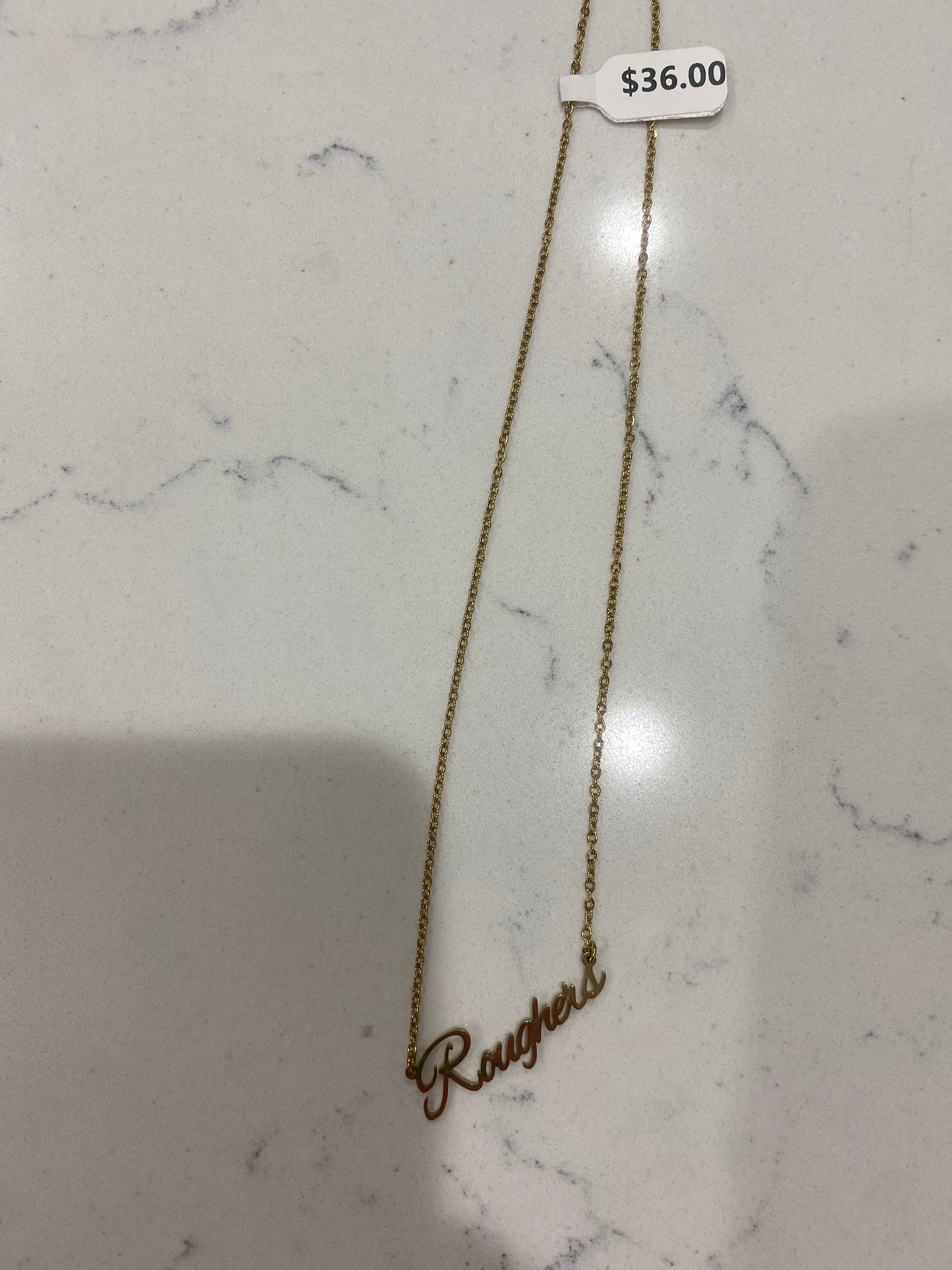 Roughers Script Necklace
