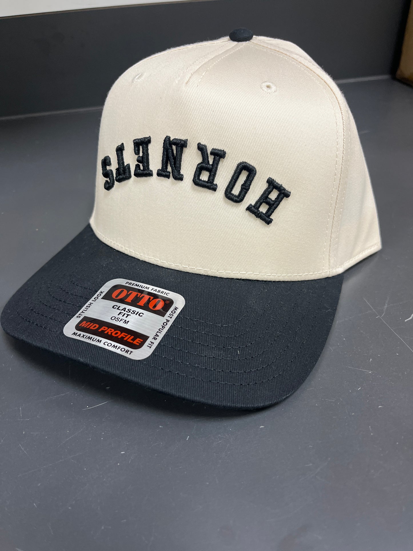 IVORY & BLACK HAT - UPSIDE DOWN HORNETS