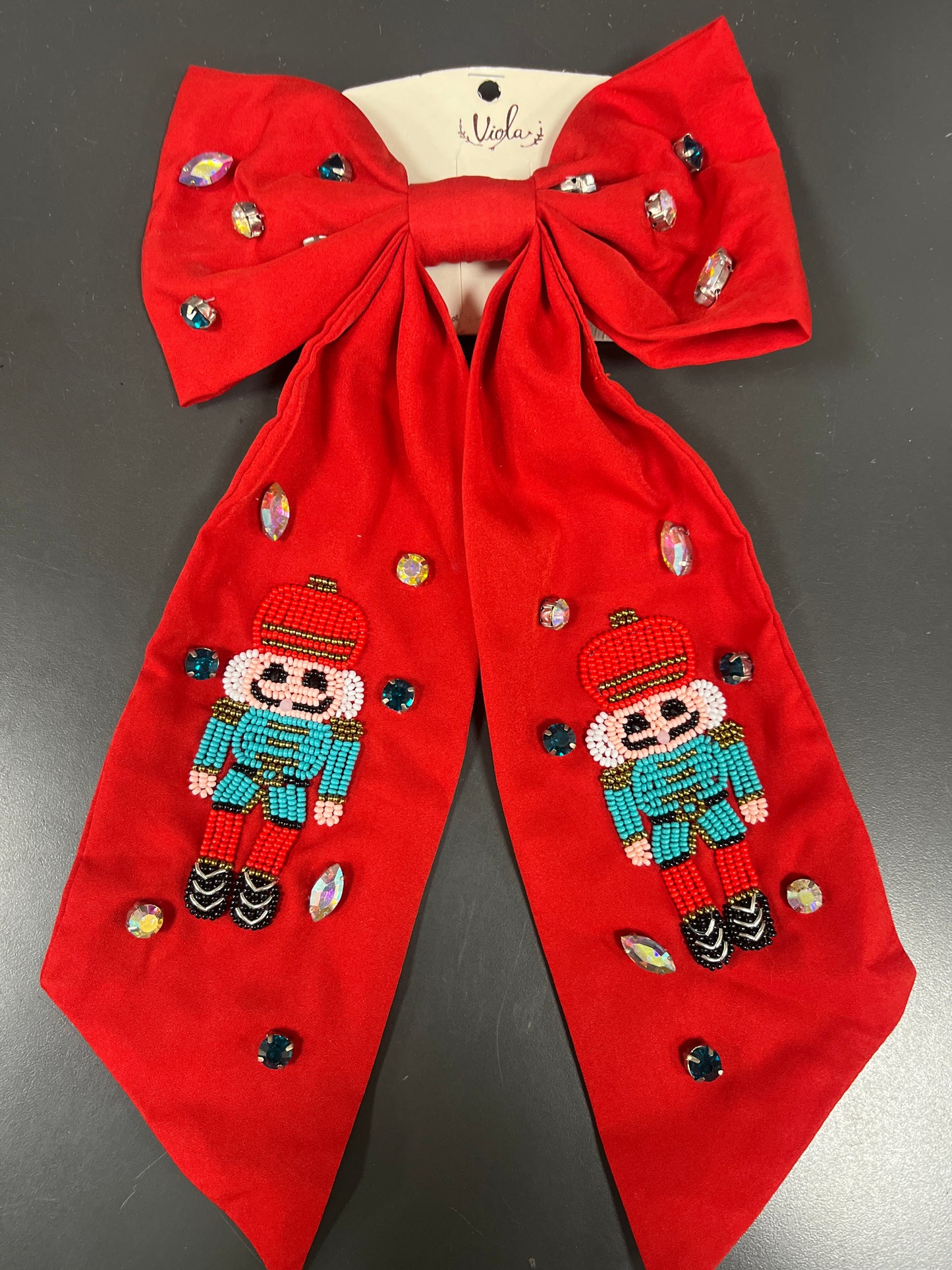 NUTCRACKER HAIR BOW - RED