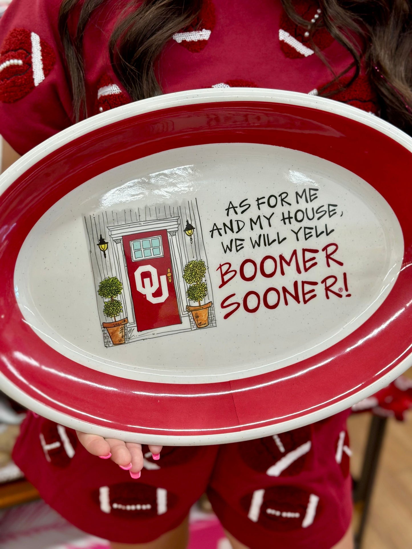 Oklahoma Sooners We Will Yell BOOMER SOONER! Platter - Pharm Favorites by Economy Pharmacy