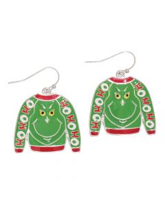 HOHOHO GRINCH SWEATER EARRINGS