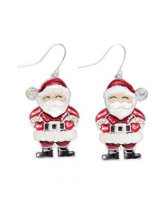 MOVEABLE GLITTER SANTA EARRINGS