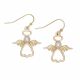 GOLD OPEN ANGELS WITH PEARLS EARRINGS
