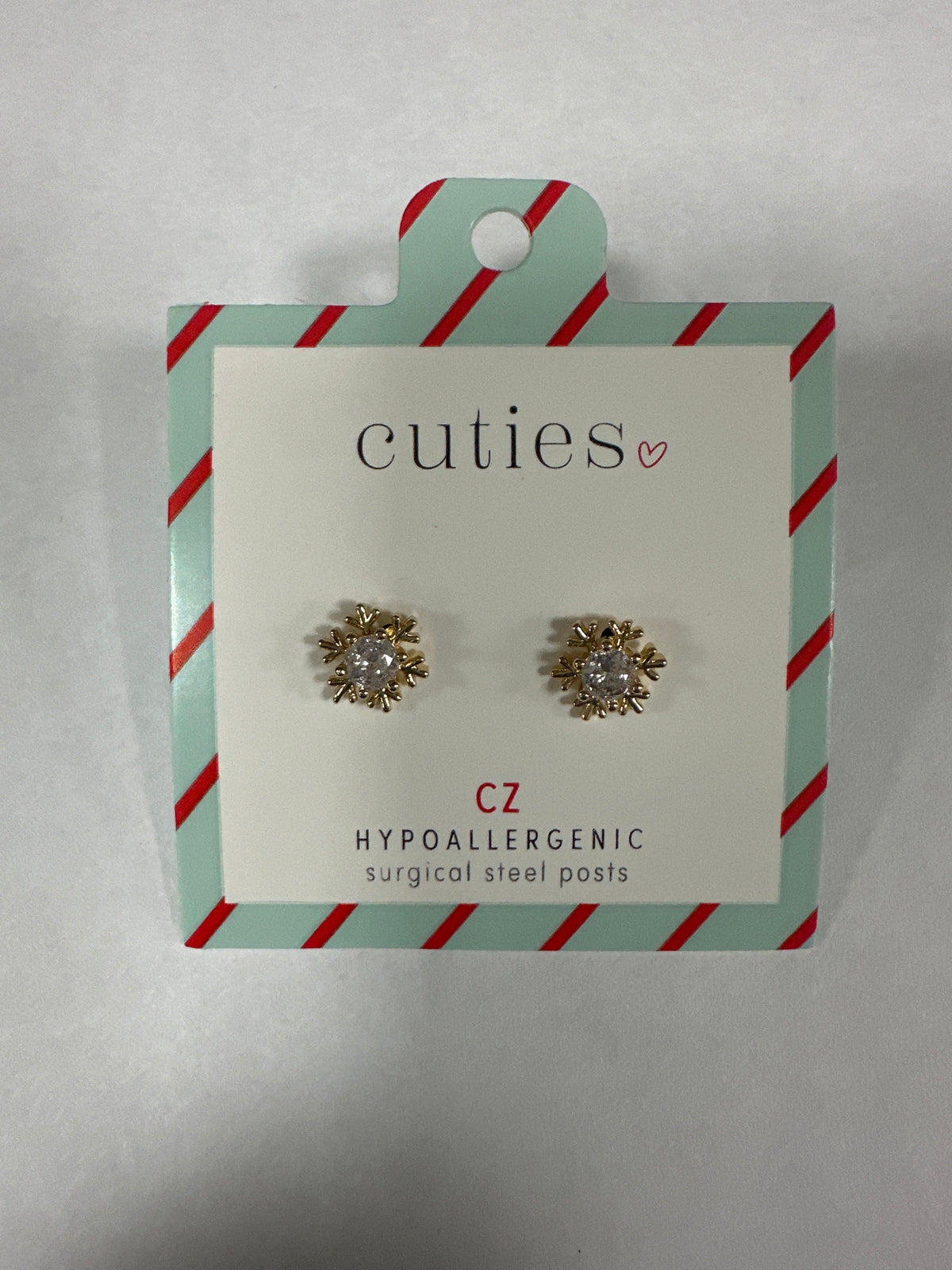 GOLD SNOWFLAKE WITH CZ EARRINGS