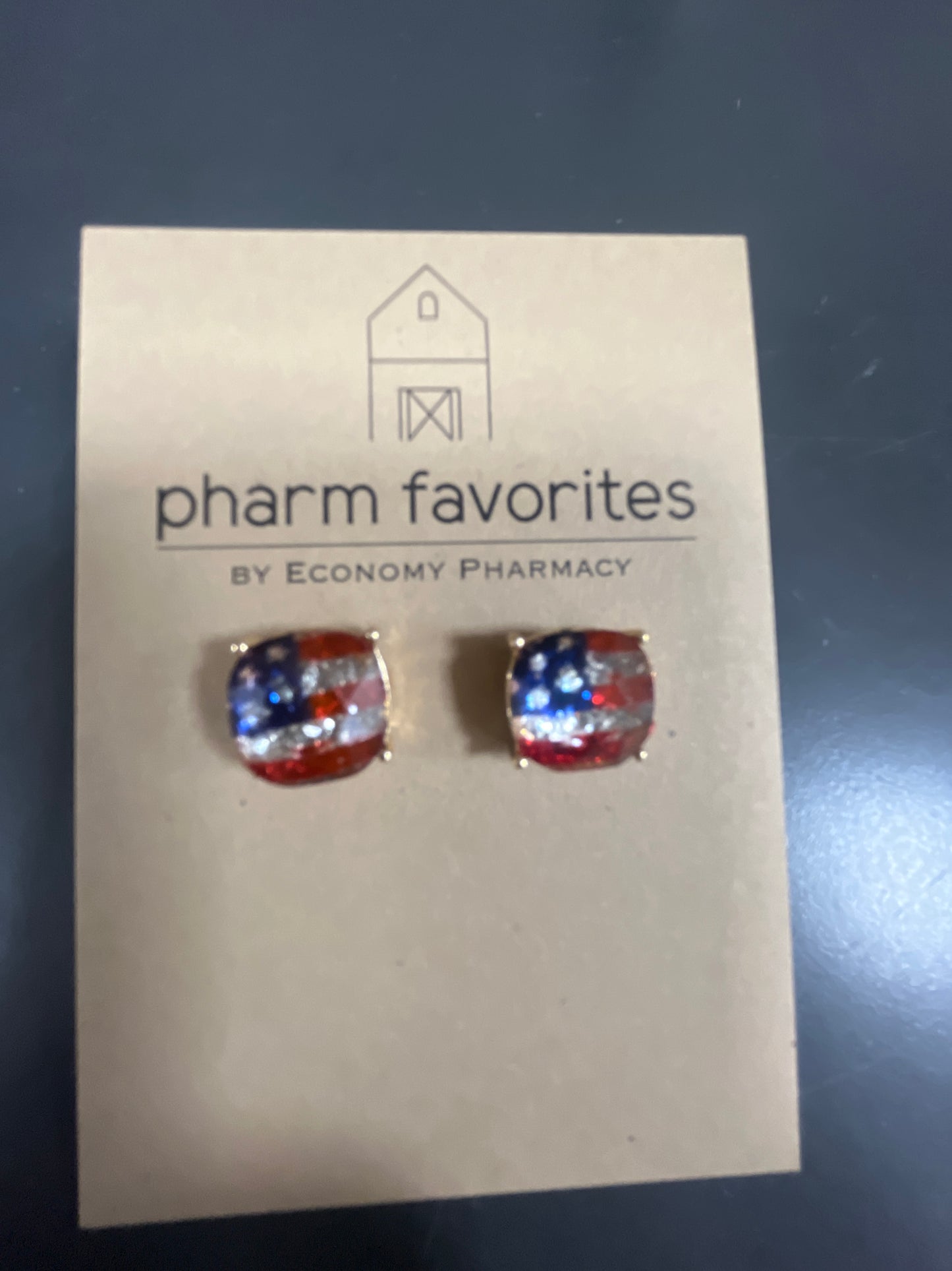 AMERICAN FLAG STUD EARRINGS