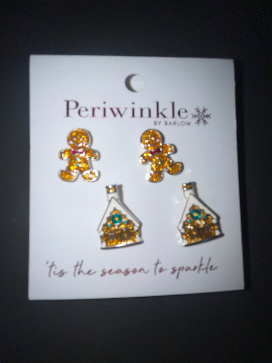 GLITTER GINGERBREAD DUO EARRINGS