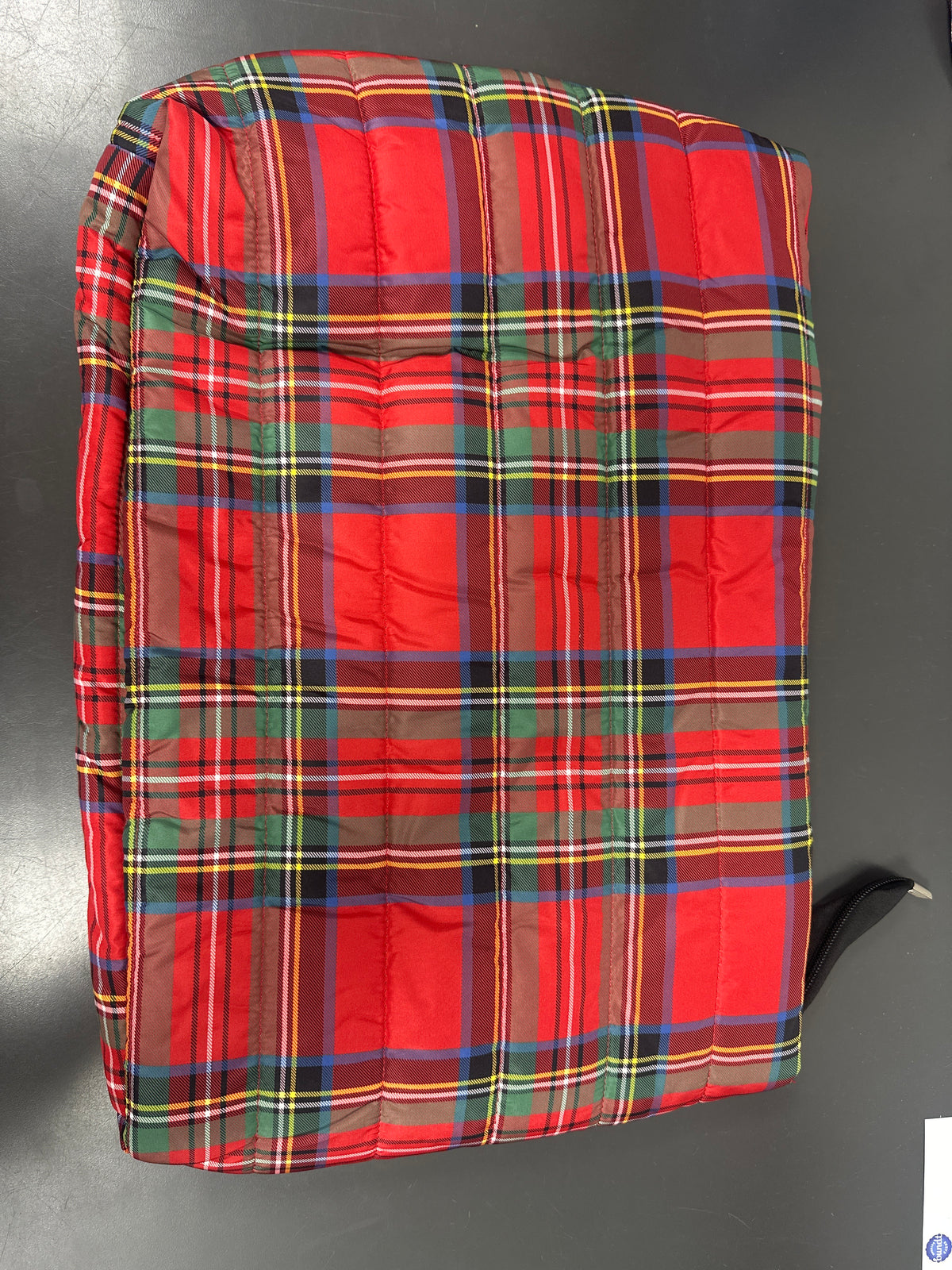 RUBY RED PLAID PUFF TOTE BAG