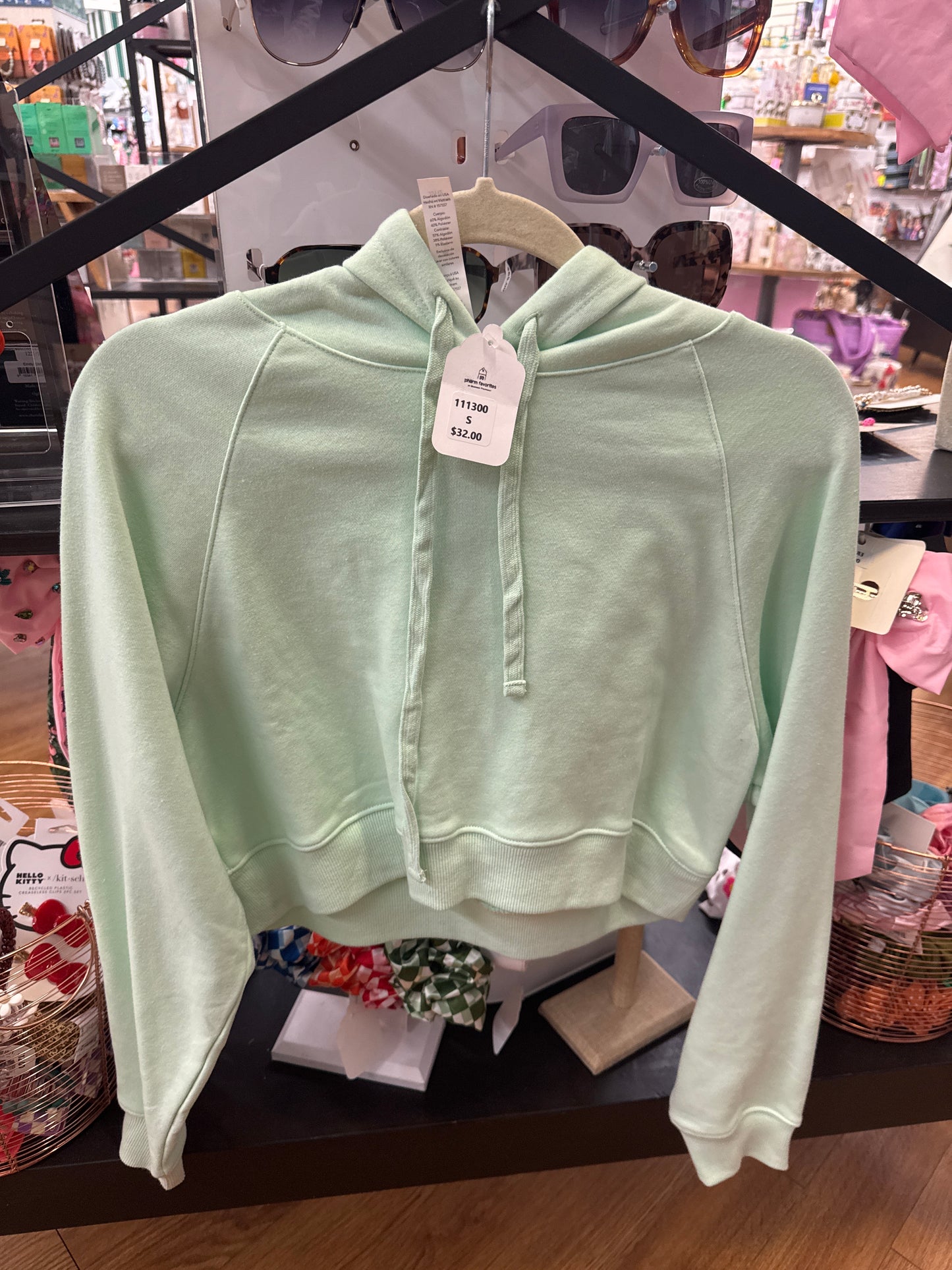 CROPPED HOODIE - MINT