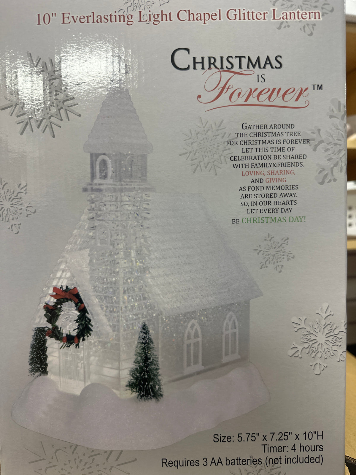 EVERLASTING LIGHT CHAPEL GLITTER LANTERN