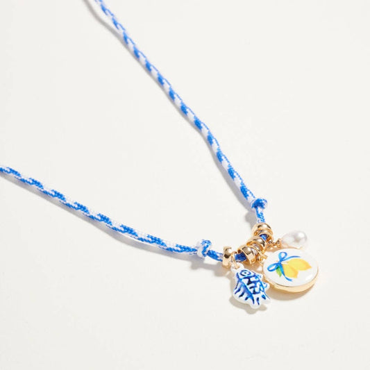 CERAMIC SARDINE FISH LEMON PEARL AMALFI NECKLACE