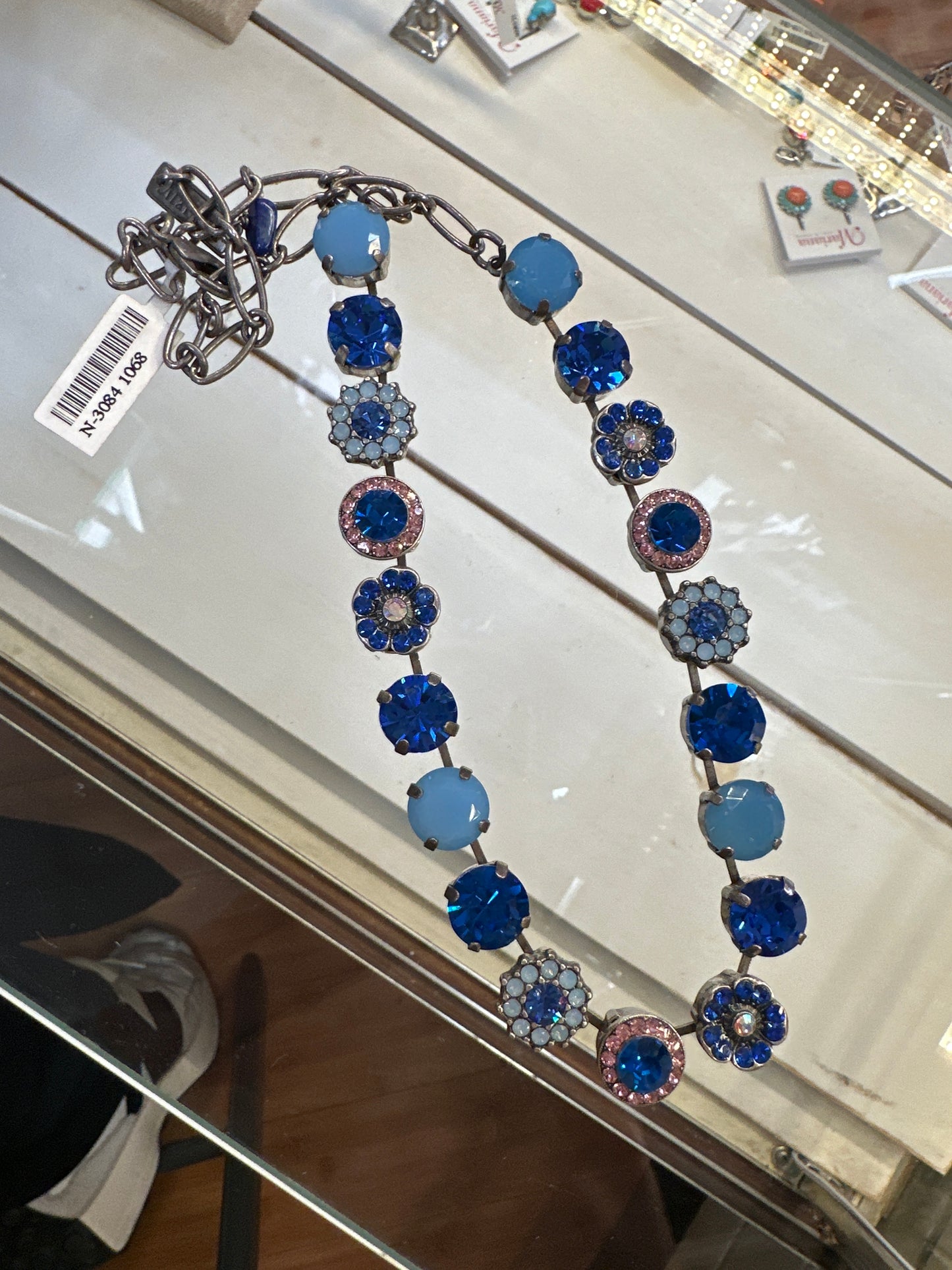 MARIANA SLVR NKLC - W/BLUE CRYSTALS