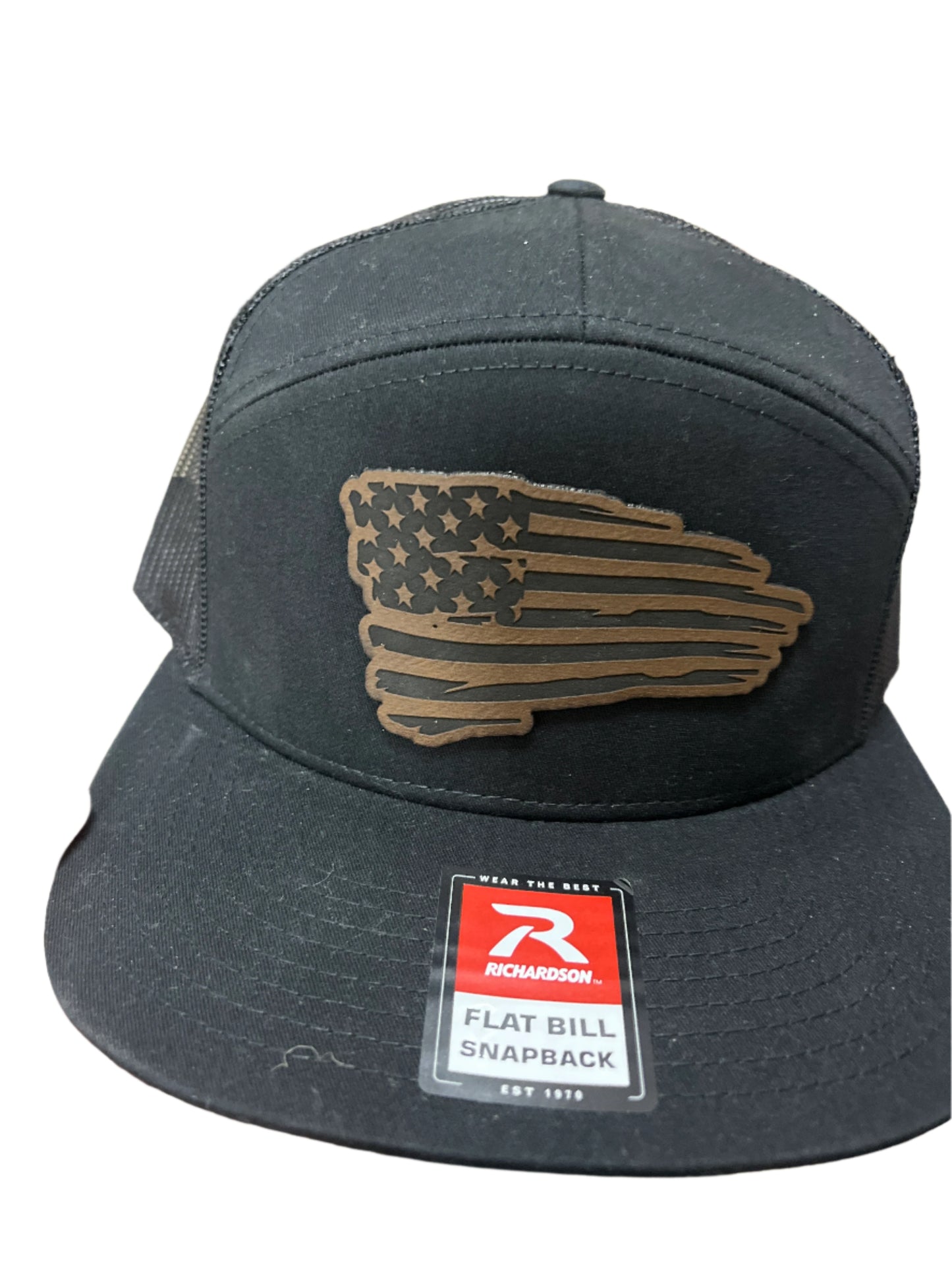 BLACK HAT W/WAVING FLAG PATCH