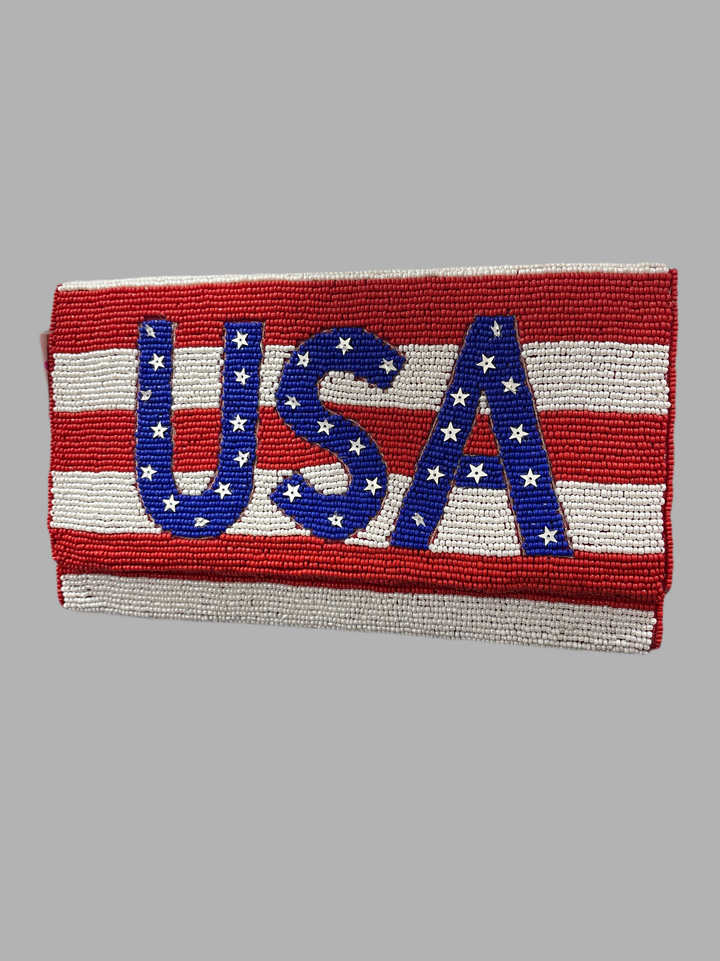 USA Beaded Crossbody Clutch