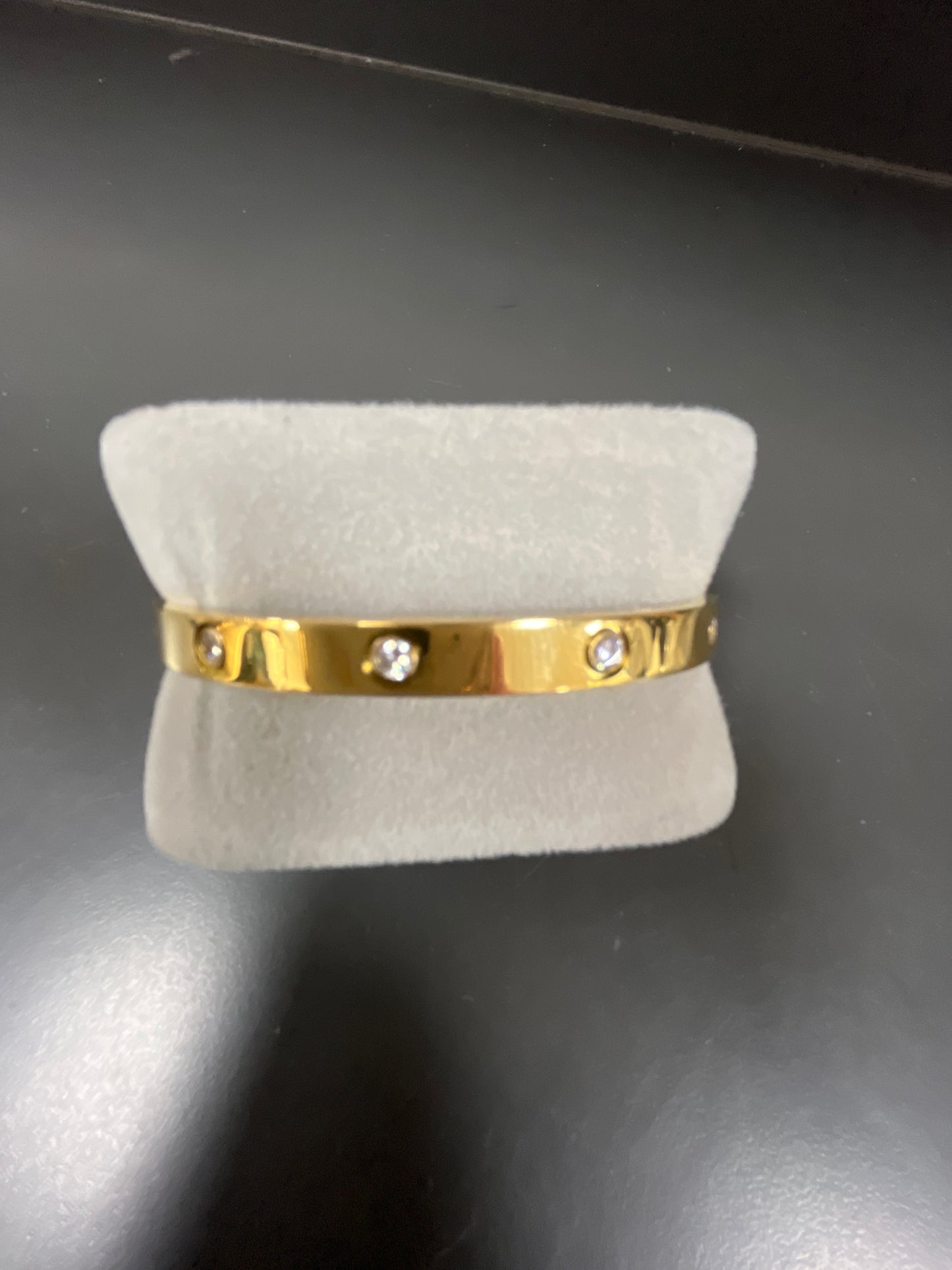 GOLD CUFF WITH INLAID CZ