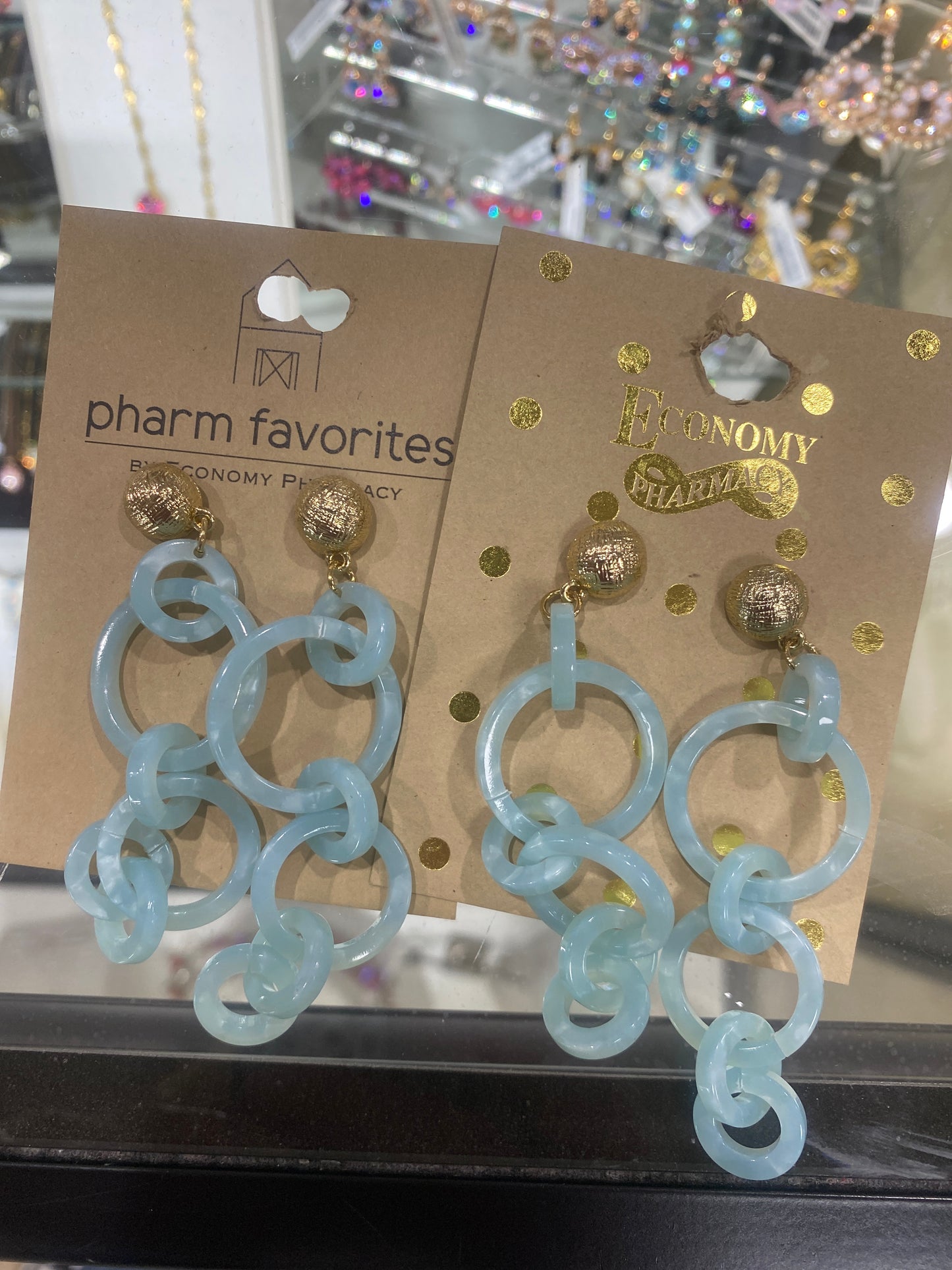 ACRYLIC CHAIN DANGLE EARRING