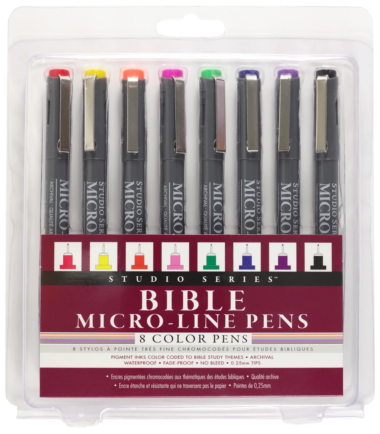 BIBLE MICRO-LINE PENS - 8PK