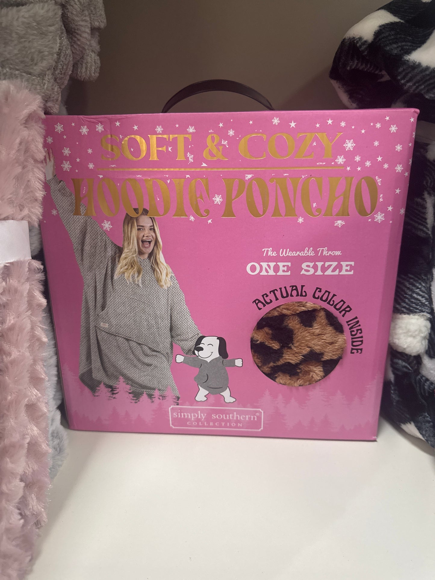 SOFT & COZY HOODIE PONCHO - LEOPARD