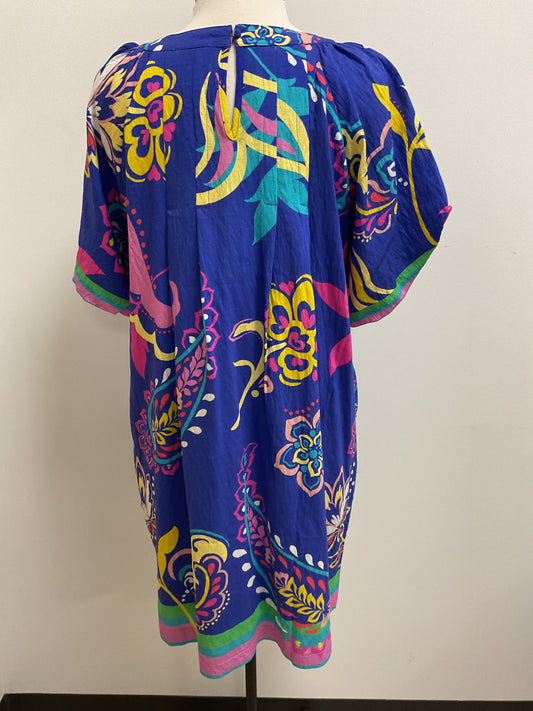 ROYAL BLUE MULTI PAISLEY & FLORAL PRINT DRESS