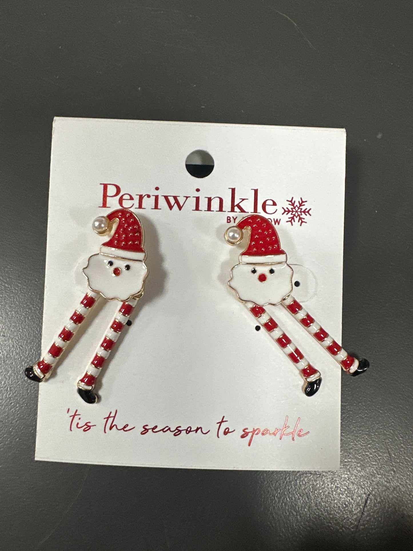 WHITE SANTA WITH LONG LEGS EARRINGS