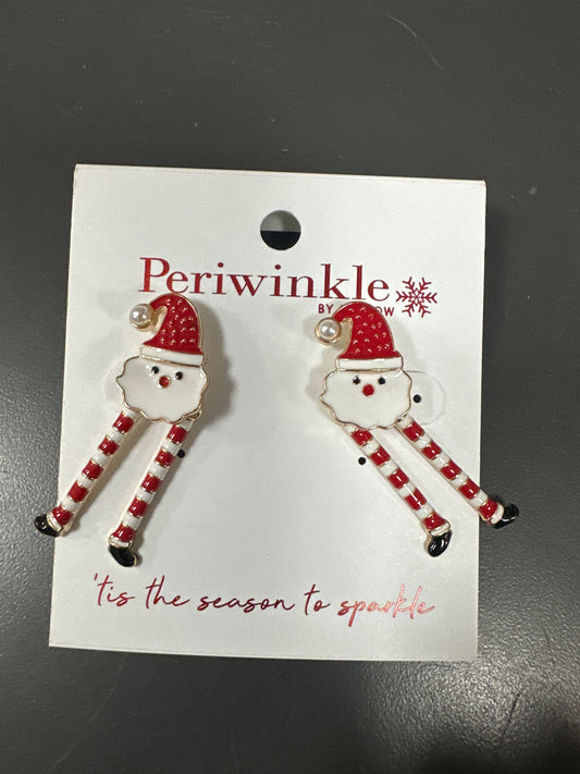 WHITE SANTA WITH LONG LEGS EARRINGS