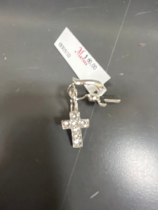 MARIANA - EARRINGS - SILVER - CLEAR CROSS