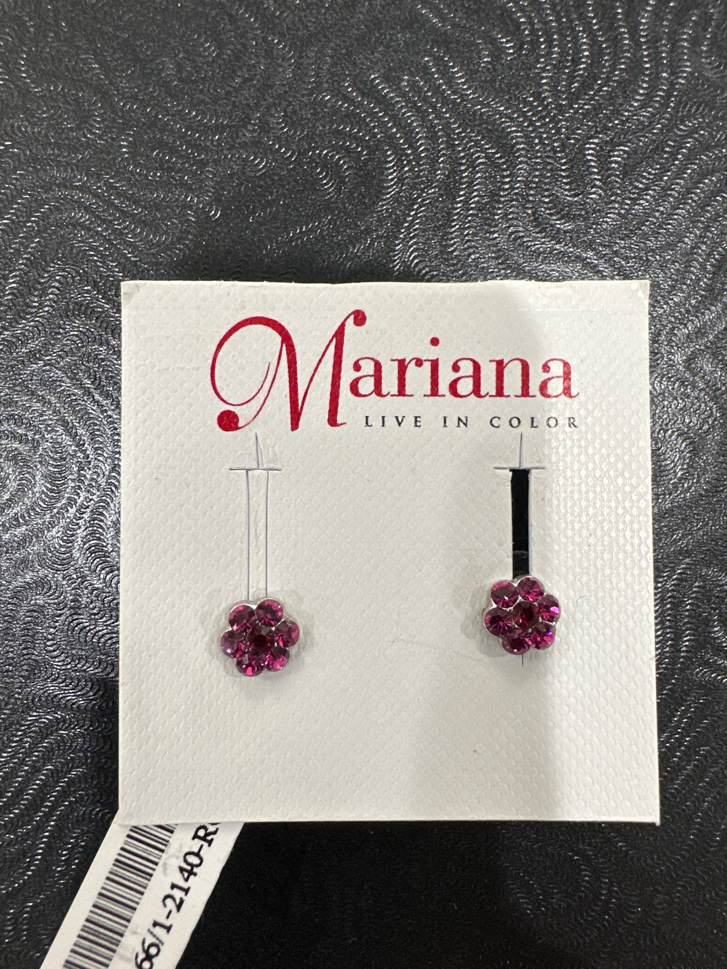 MARIANA EARRINGS -SLVR - SM FLOWER FUSCHIA