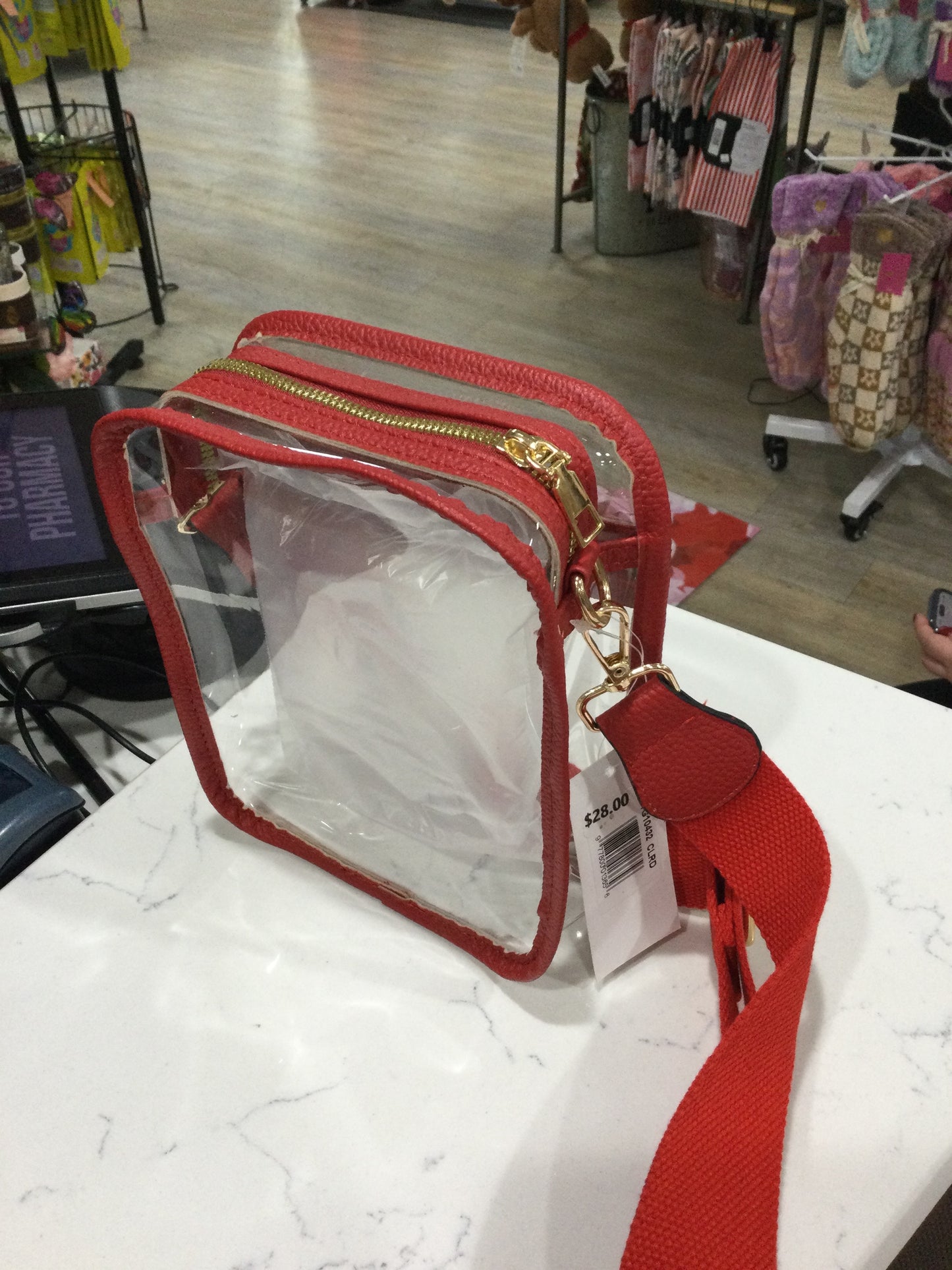 SQUARE CLEAR BAG - RED